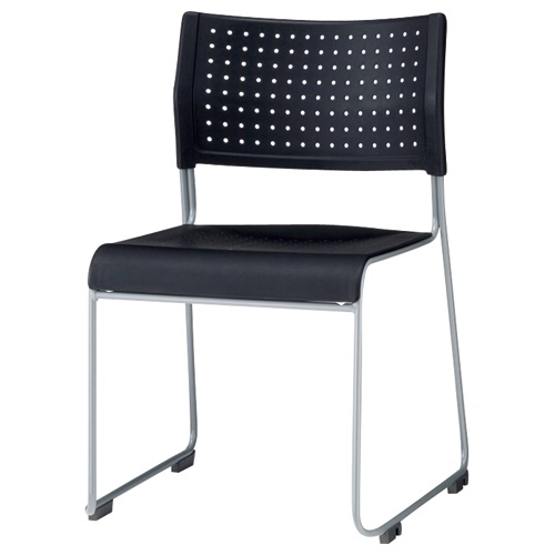 アイリスチトセ　スタッキングチェア　樹脂座タイプ　ブラック　ＡＳＬ－１１０ＰＰ－ＢＫ　１脚1