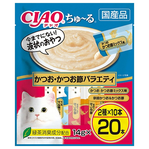 いなばペットフード　チャオ　ちゅーる　かつお・かつお節バラエティ　１４ｇ／本　１パック（２０本）1