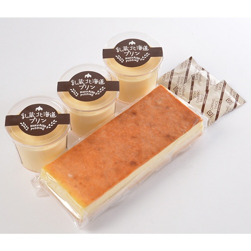 江戸屋　「乳蔵」とろける北海道プリンとチーズケーキセット　１セット5
