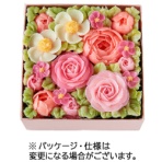 フラワーピクニックカフェ　食べられるお花のボックスフラワーケーキ（ピーチピンク）　１セット