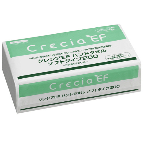 ペーパータオル 日本製紙クレシア EFハンドタオル  ソフトタイプ100２枚重ねのソフトタイプ