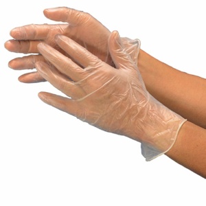エステー　モデルローブ　Ｎｏ．９３０　ビニール使いきり手袋（粉付）　Ｍ　半透明　１箱（１００枚）3