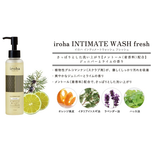 テンガ　イロハ　インティメートウォッシュ　フレッシュ　ジュニパーとライムの香り　本体　１３５ｍｌ　１本6