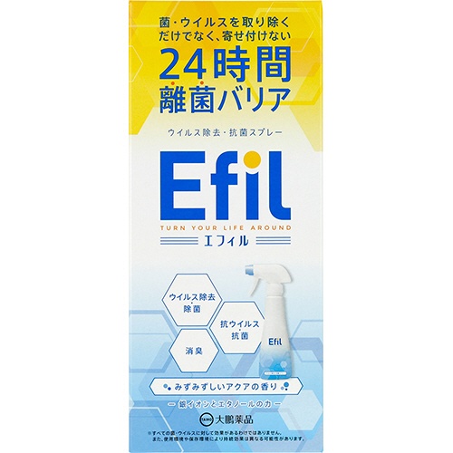 大鵬薬品工業　Ｅｆｉｌ　エフィル　ウイルス除去・抗菌スプレー　みずみずしいアクアの香り　３００ｍｌ　１本1