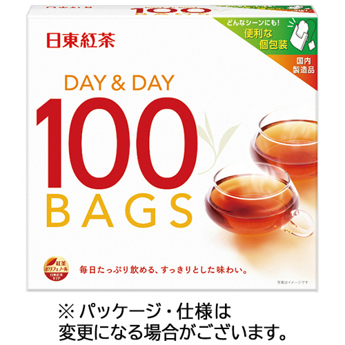 【クリックで詳細表示】日東紅茶 デイ＆デイ ティーバッグ 1.8g 1箱(100バッグ) 508204