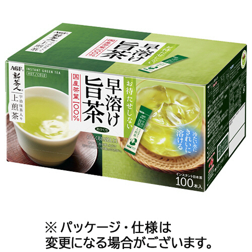 【クリックで詳細表示】味の素AGF 新茶人 インスタントティースティック 宇治抹茶入り上煎茶 0.8g 1箱(100本) 358604