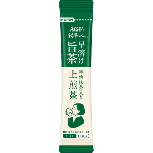 59879 新茶人 早溶け旨茶 宇治抹茶入り上煎茶スティック100本 1
