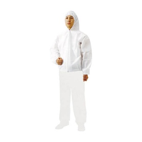ＴＲＵＳＣＯ　使い捨て保護服フード付ジャンバー　ホワイト　ＬＬ　ＴＰＣ－Ｆ－ＬＬ　１着
