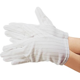 カスタム　静電防止手袋　ホワイト　Ｌ　厚さ０．５ｍｍ　ＡＳ－３０２－Ｌ　１双