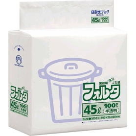 日本サニパック　環優包装フォルタ　白半透明　４５Ｌ　０．０３０ｍｍ　Ｆ－４Ｈ　１パック（１００枚）