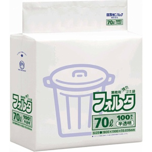 日本サニパック　環優包装フォルタ　白半透明　７０Ｌ　０．０３５ｍｍ　Ｆ－７Ｈ　１パック（１００枚）1