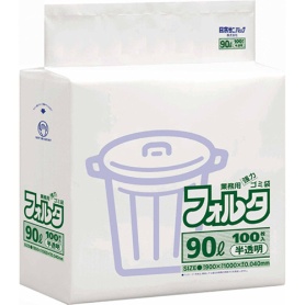 日本サニパック　環優包装フォルタ　白半透明　９０Ｌ　０．０４０ｍｍ　Ｆ－９Ｈ　１パック（１００枚）