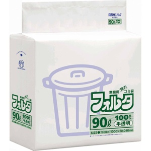 日本サニパック　環優包装フォルタ　白半透明　９０Ｌ　０．０４０ｍｍ　Ｆ－９Ｈ　１パック（１００枚）1