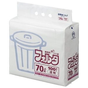 日本サニパック　環優包装フォルタ　透明　７０Ｌ　０．０３５ｍｍ　Ｆ－７Ｃ　１パック（１００枚）1