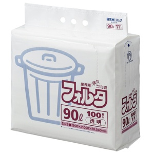 日本サニパック　環優包装フォルタ　透明　９０Ｌ　０．０４０ｍｍ　Ｆ－９Ｃ　１パック（１００枚）1