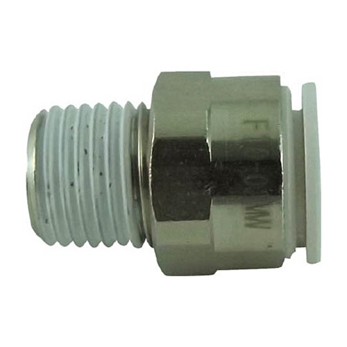 千代田通商　タッチコネクターファイブ　メイルコネクター　Ｗ（白）１０ｍｍ・Ｒ１／４　Ｆ１０－０２ＭＷ　１個1