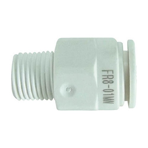 千代田通商　タッチコネクターファイブ　樹脂メイルコネクター　Ｗ（白）８ｍｍ・Ｒ１／８　ＦＲ８－０１ＭＷ　１個1