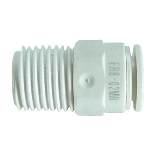 千代田通商　タッチコネクターファイブ　樹脂メイルコネクター　Ｗ（白）８ｍｍ・Ｒ１／４　ＦＲ８－０２ＭＷ　１個1