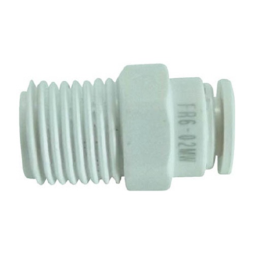 千代田通商　タッチコネクターファイブ　樹脂メイルコネクター　Ｗ（白）６ｍｍ・Ｒ１／４　ＦＲ６－０２ＭＷ　１個1