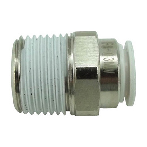 千代田通商　タッチコネクターファイブ　メイルコネクター　Ｗ（白）８ｍｍ・Ｒ３／８　Ｆ８－０３ＭＷ　１個1