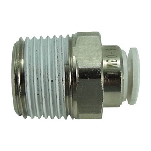 千代田通商　タッチコネクターファイブ　メイルコネクター　Ｗ（白）６ｍｍ・Ｒ３／８　Ｆ６－０３ＭＷ　１個1