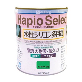 カンペハピオ　水性シリコン多用途塗料　ハピオセレクト　１．６Ｌ　うすわかくさ色　６１６－０１８－１６ＧＮ　１缶
