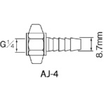 アネスト岩田　エアー用継手　ホースＧ１／４×８．７ｍｍ竹ノ子　ＡＪ－４　１個