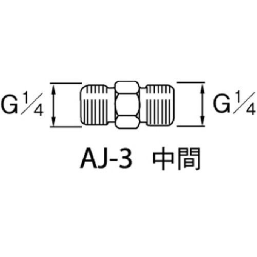 アネスト岩田　エアー用継手　中間　Ｇ１／４　ＡＪ－３　１個1