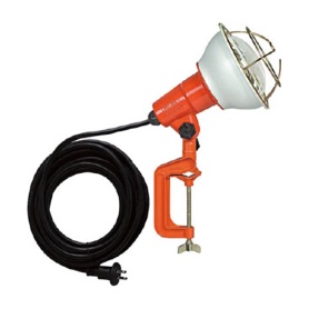 ハタヤリミテッド　防雨型作業灯　リフレクターランプ　２００Ｗ　１００Ｖ　電線５ｍ　バイス付　ＲＥ－２０５　１台