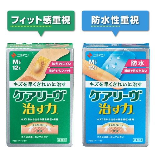 ニチバン　ケアリーヴ　治す力　防水タイプ　扇型サイズ（かかと用）　ＣＮＢ８Ｈ　１箱（８枚）8