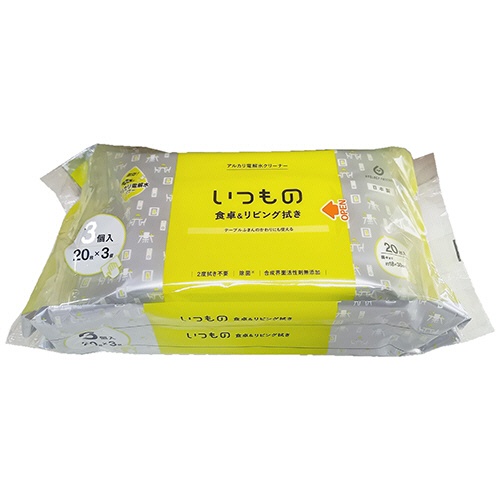 服部製紙　食卓＆リビング用クリーナー　１ケース（６０枚：２０枚×３個）1