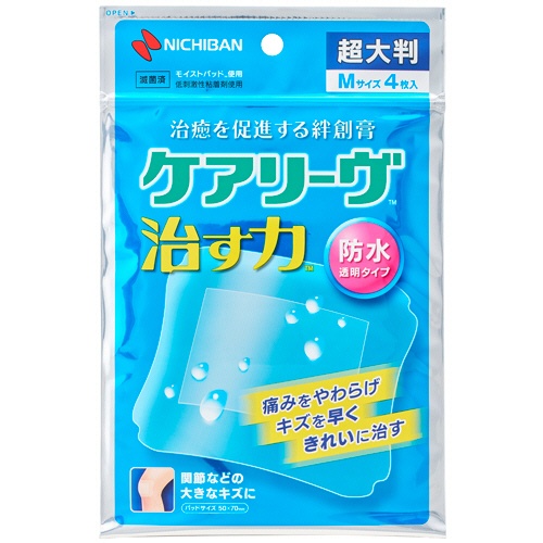 ニチバン　ケアリーヴ　治す力　防水タイプ　透明　超大判Ｍサイズ　ＣＮＢＣＨＯ４Ｍ　１箱（４枚）1