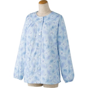 ケアファッション　大きめボタンパジャマ（上衣）　婦人用　サックス　Ｌサイズ　３９９２１－０２　１着2