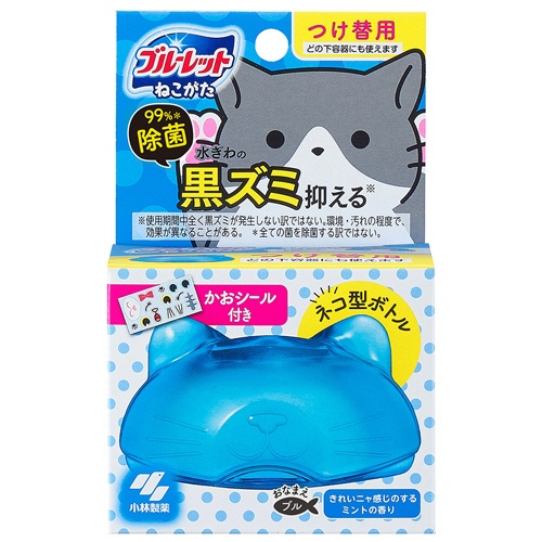 小林製薬　ネコ型ブルーレットおくだけ除菌　きれいニャ感じのするミントの香り　つけ替用　６７ｍｌ　１個1