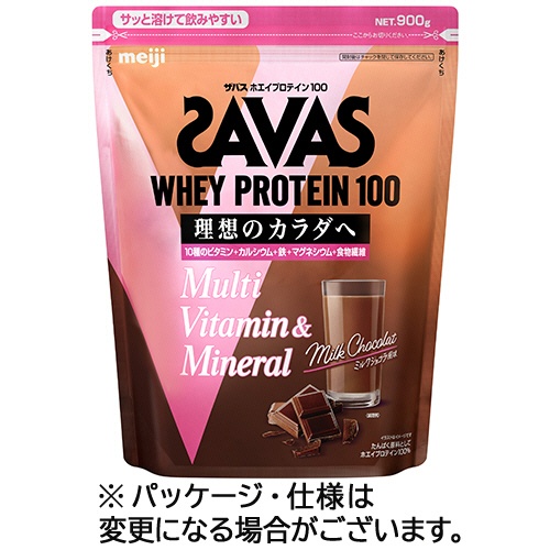 明治　ザバス　ホエイプロテイン１００　マルチビタミン＆ミネラル　ミルクショコラ風味　９００ｇ　１パック1