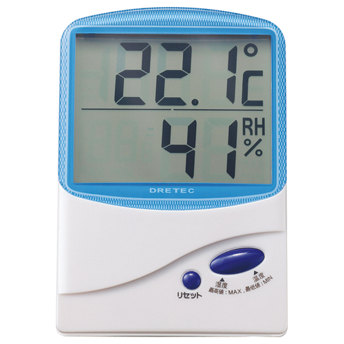 【クリックで詳細表示】ドリテック デジタル温湿度計 ブルー O-206BL 1個 O-206BL
