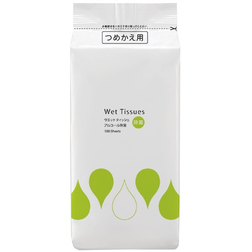 ＴＡＮＯＳＥＥ　アルコール除菌ウエットティッシュ　ボトル詰替　１パック（１００枚）1