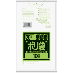 日本サニパック　Ｋシリーズ　業務用ポリ袋　強化　半透明　２０Ｌ　０．０１５ｍｍ　Ｋ－２３　１パック（１０枚）