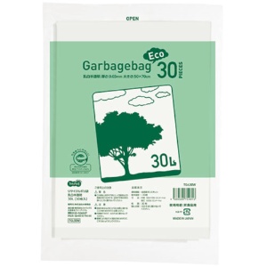 ＴＡＮＯＳＥＥ　リサイクルポリ袋　乳白半透明　３０Ｌ　１パック（３０枚）1