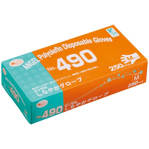 サンフラワー　エンゼル　しなやかグローブ　Ｎｏ．４９０　Ｍ　ＮＯ．４９０－Ｍ　１箱（２５０枚）1