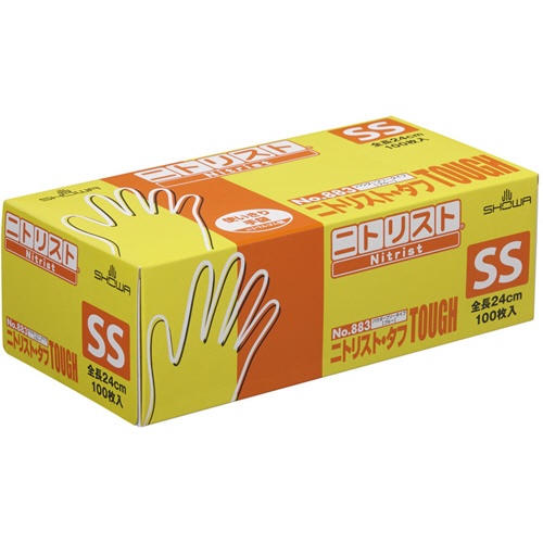 ショーワグローブ　Ｎｏ．８８３　ニトリスト・タフ　パウダーフリー　ＳＳ　ブルー　＃８８３－ＳＳ　１箱（１００枚）1