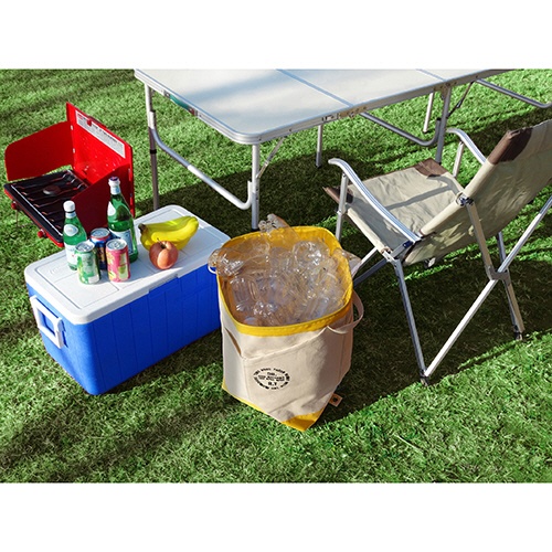 ルートート　ゴミ箱になるトートバッグ　ルー・ガービッジ　コットンキャンバス　３０Ｌ　Ａ　ナチュラル／イエロー　７００１０２　１個3