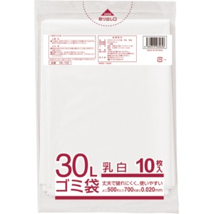 クラフトマン　業務用乳白半透明　メタロセン配合厚手ゴミ袋　３０Ｌ　ＨＫ－１００　１パック（１０枚）1