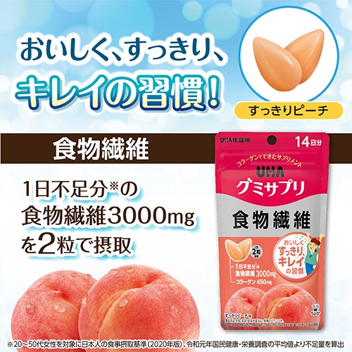 ＵＨＡ味覚糖　グミサプリ　食物繊維　１４日分　１パック（２８粒）3