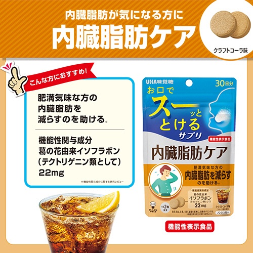 ＵＨＡ味覚糖　瞬間サプリ　内臓脂肪ケア　３０日分　１パック（６０粒）3