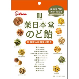 ライオン菓子　薬日本堂のど飴　キャンディー　７４ｇ　１袋1