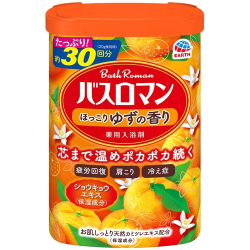 アース製薬　バスロマン　ほっこりゆずの香り　６００ｇ　１本1