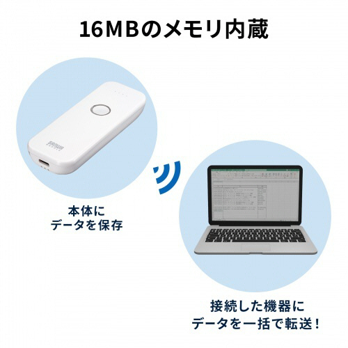 たのめーる】サンワサプライ Bluetooth1次元バーコードリーダー BCR 