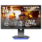 アイオーデータ　２４０Ｈｚ対応２４．５型ゲーミングモニター「ＧｉｇａＣｒｙｓｔａ」　ブラック　５年保証　ＬＣＤ－ＧＣ２５３Ｕ　１台