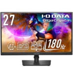 アイオーデータ　１８０Ｈｚ＆ＷＱＨＤ対応２７型ゲーミングモニター「ＧｉｇａＣｒｙｓｔａ」　ブラック　５年保証　ＬＣＤ－ＧＤＱ２７１ＪＡ　１台